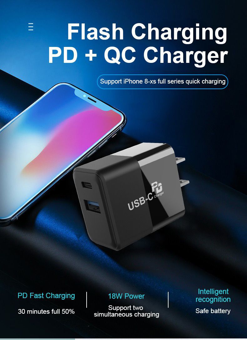 OEM Pd Charger 18W Twin Prot for Apple 11 11PRO 11 PRO Max