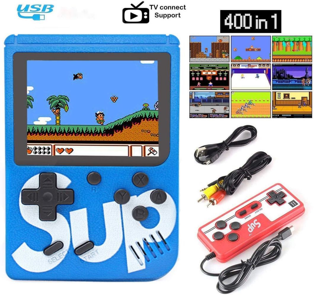 Retro Portable Mini Handheld Sup Game Console 8-Bit Color LCD Kids Color Game Built-in 400 Games Player Sup Game Console