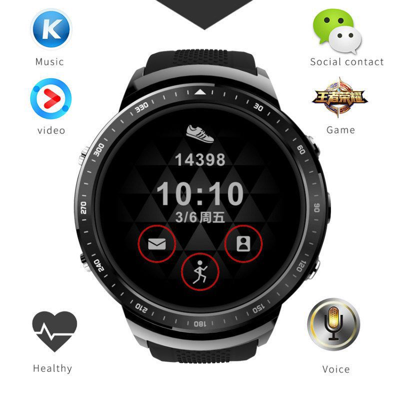 Smartwatch 3G Android OS V5.1 and Ios iPhone IP68 Waterproof Pedometer Smartwatch with Sleep Monitor, Step Counter for Women and Men