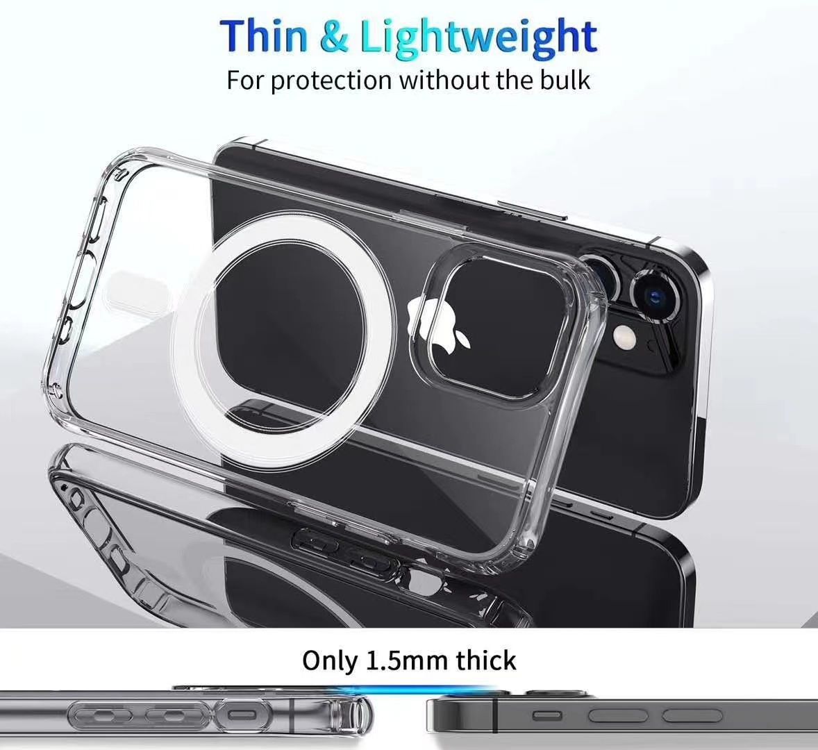 TPU Clear Phone Case with Magsafe for iPhone 12/12 PRO